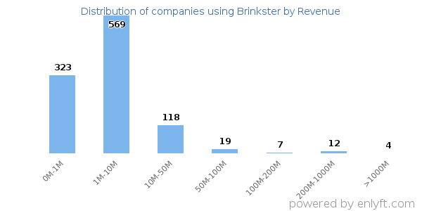 Brinkster clients - distribution by company revenue