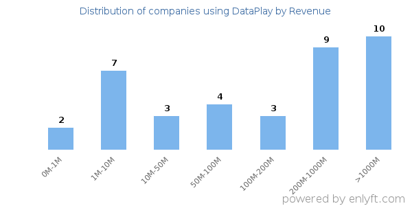 DataPlay clients - distribution by company revenue