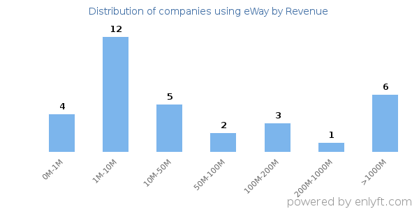 eWay clients - distribution by company revenue