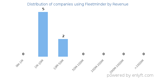 Fleetminder clients - distribution by company revenue