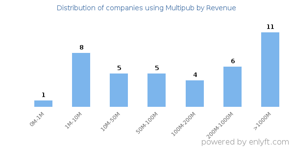 Multipub clients - distribution by company revenue