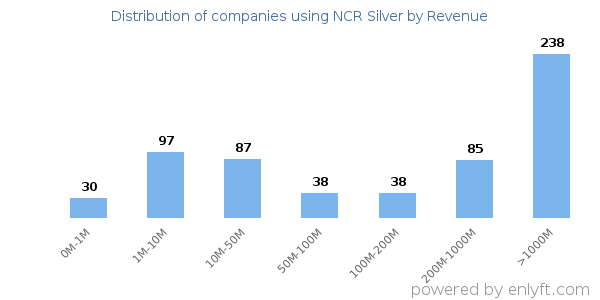 NCR Silver clients - distribution by company revenue