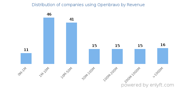 Openbravo clients - distribution by company revenue