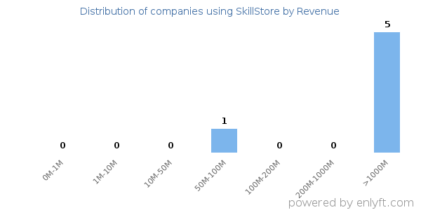 SkillStore clients - distribution by company revenue