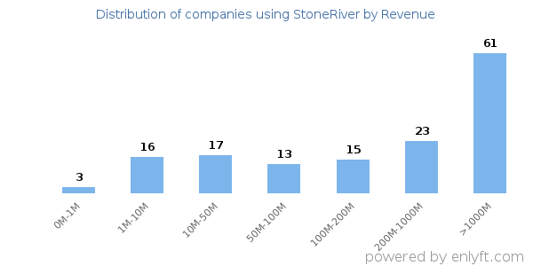 StoneRiver clients - distribution by company revenue