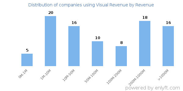 Visual Revenue clients - distribution by company revenue