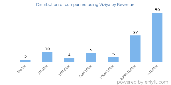 Viziya clients - distribution by company revenue