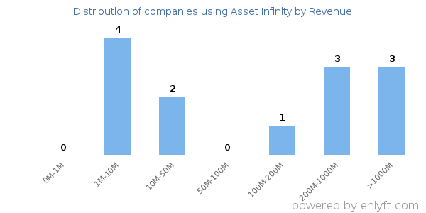 Asset Infinity clients - distribution by company revenue