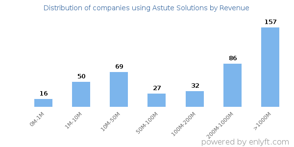 Astute Solutions clients - distribution by company revenue