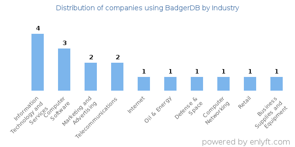 Companies using BadgerDB - Distribution by industry
