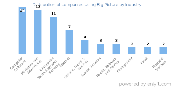 Companies using Big Picture - Distribution by industry