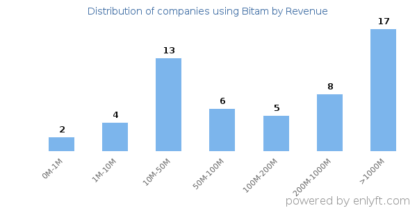 Bitam clients - distribution by company revenue
