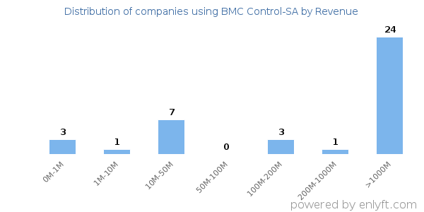 BMC Control-SA clients - distribution by company revenue