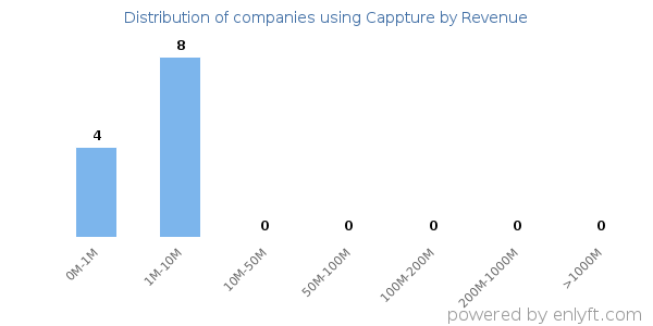 Cappture clients - distribution by company revenue