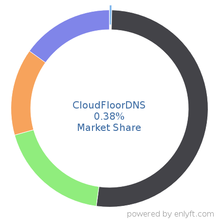 CloudFloorDNS market share in DNS Servers is about 0.38%
