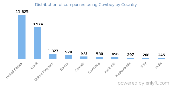 Cowboy customers by country