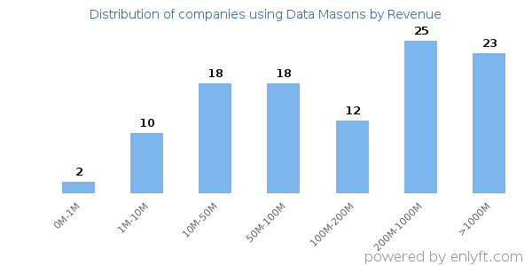 Data Masons clients - distribution by company revenue