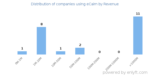 eCairn clients - distribution by company revenue