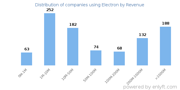 Electron clients - distribution by company revenue