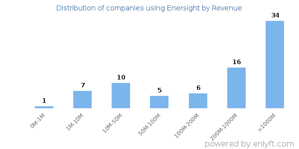 Enersight clients - distribution by company revenue
