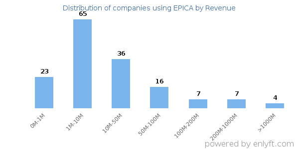 EPICA clients - distribution by company revenue