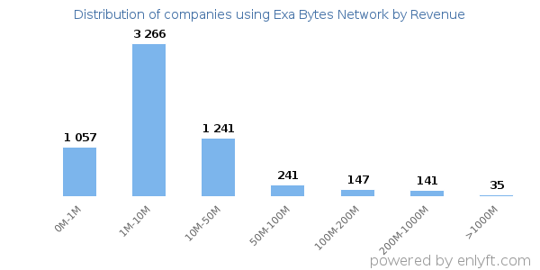 Exa Bytes Network clients - distribution by company revenue