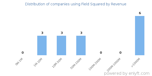 Field Squared clients - distribution by company revenue