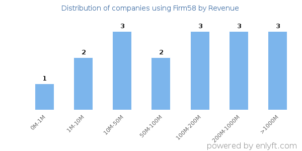 Firm58 clients - distribution by company revenue