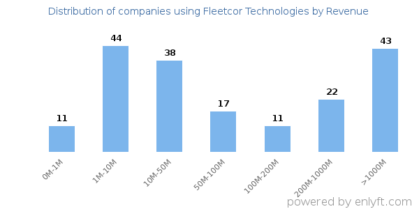 Fleetcor Technologies clients - distribution by company revenue