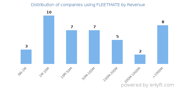 FLEETMATE clients - distribution by company revenue