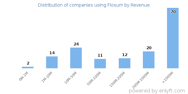 Flosum clients - distribution by company revenue