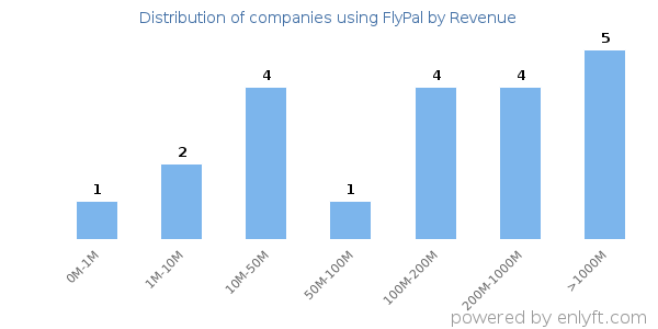 FlyPal clients - distribution by company revenue