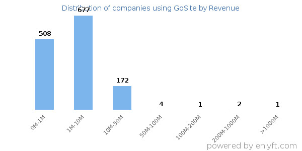 GoSite clients - distribution by company revenue