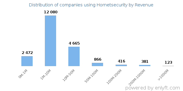 Hornetsecurity clients - distribution by company revenue