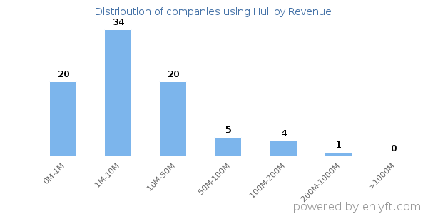 Hull clients - distribution by company revenue