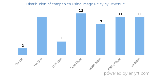 Image Relay clients - distribution by company revenue