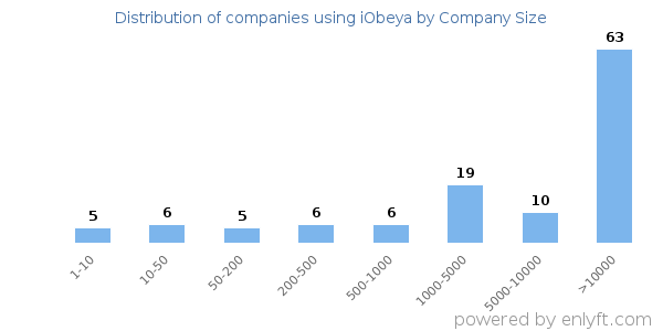 Companies using iObeya, by size (number of employees)