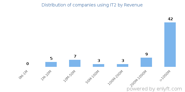 IT2 clients - distribution by company revenue