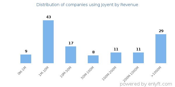 Joyent clients - distribution by company revenue