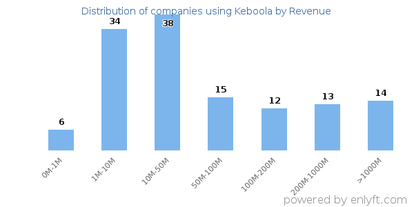 Keboola clients - distribution by company revenue
