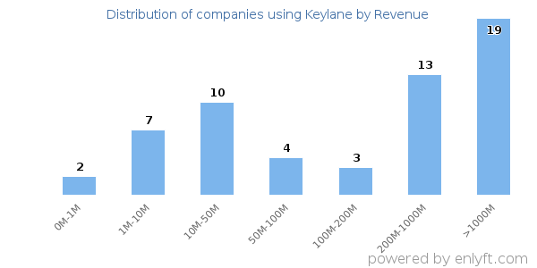 Keylane clients - distribution by company revenue