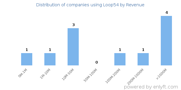 Loop54 clients - distribution by company revenue