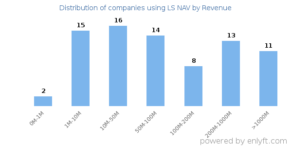 LS NAV clients - distribution by company revenue