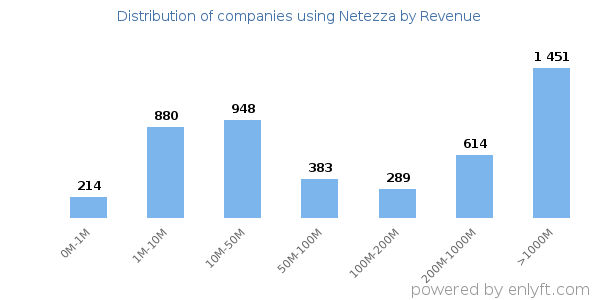 Netezza clients - distribution by company revenue