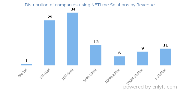 NETtime Solutions clients - distribution by company revenue