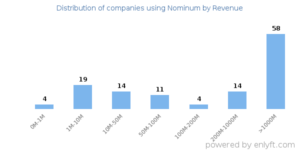 Nominum clients - distribution by company revenue