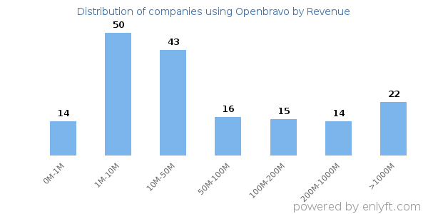 Openbravo clients - distribution by company revenue