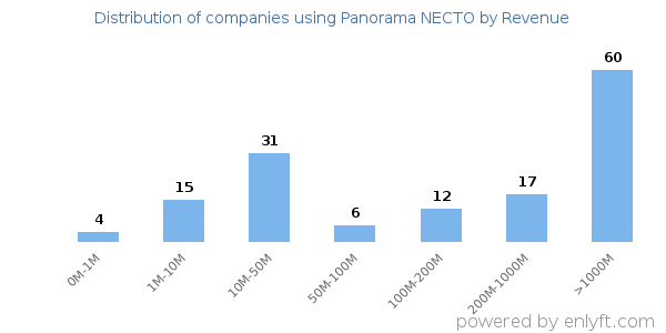 Panorama NECTO clients - distribution by company revenue