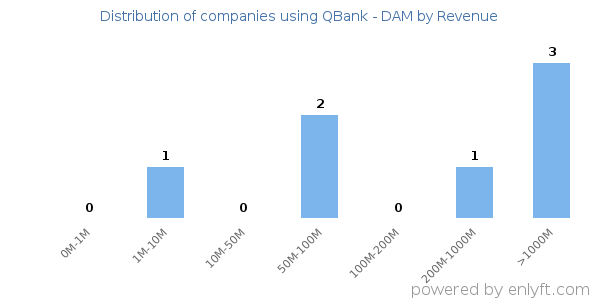 QBank - DAM clients - distribution by company revenue