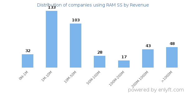 RAM SS clients - distribution by company revenue